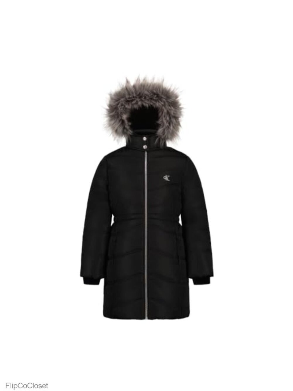 Girls Hooded Winter Puffer Jacket Fleece Lined Full Zip Coat